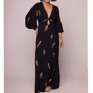 FARM Rio Elegant Dream of Birds Long Dress Size S